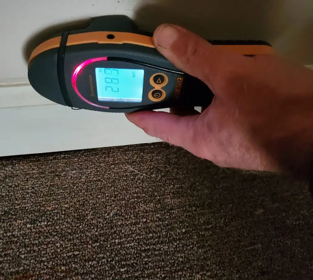 Moisture detection at baseboard during Mold Inspection & Testing in Offutt AFB